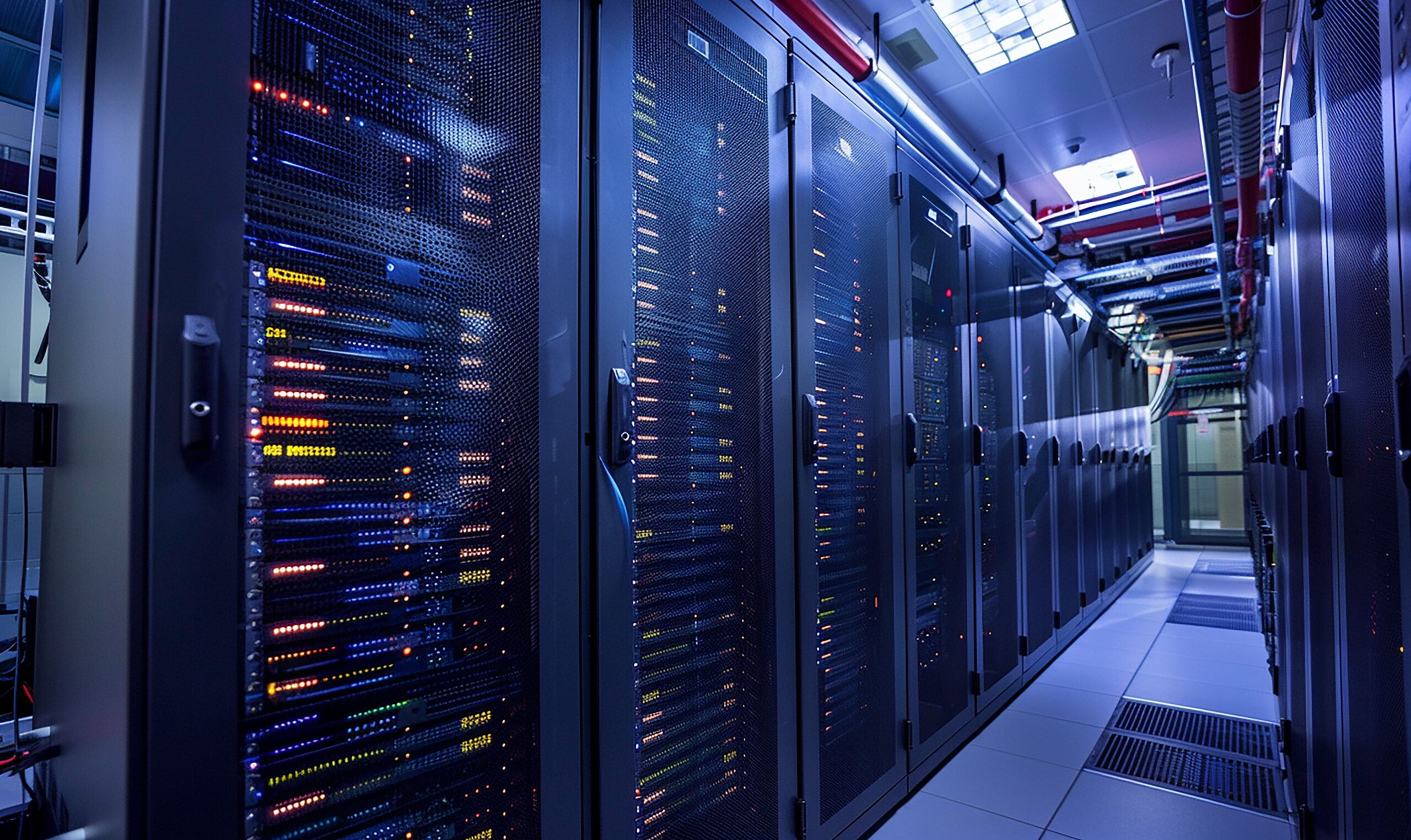 Cameră server protejată prin sistem de detecție incendiu și instalație automată de stingere cu gaz inert